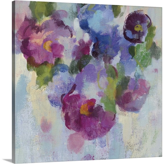 Great BIG Canvas | "Pink and Blue III" Canvas Wall Art - 20x20