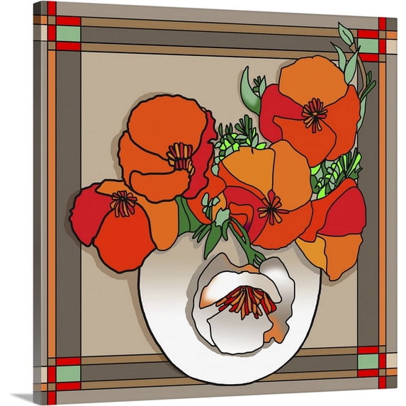 Great BIG Canvas | "Poppy Bowl" Canvas Wall Art - 20x20