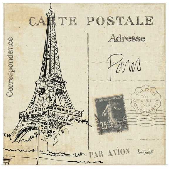 Great BIG Canvas | "Postcard Sketches III" Art Print - 16x16