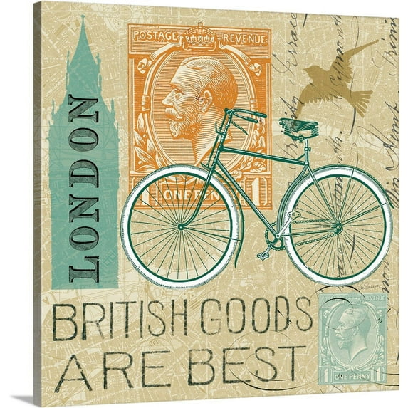 Great BIG Canvas | "Postcard from London Collage" Canvas Wall Art - 20x20