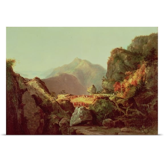 Great BIG Canvas Poster Print entitled Scene from 'The Last of the Mohicans', by James Fenimore Cooper (1789-1851)