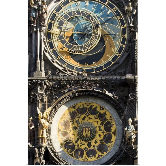 Great BIG Canvas | "Prague Astronomical Clock or Prague Orloj, Prague, Czech Republic" Art Print - 24x36