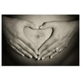 thumbnail image 1 of Great BIG Canvas | "Pregnant woman holding her stomach" Art Print - 48x32, 1 of 4