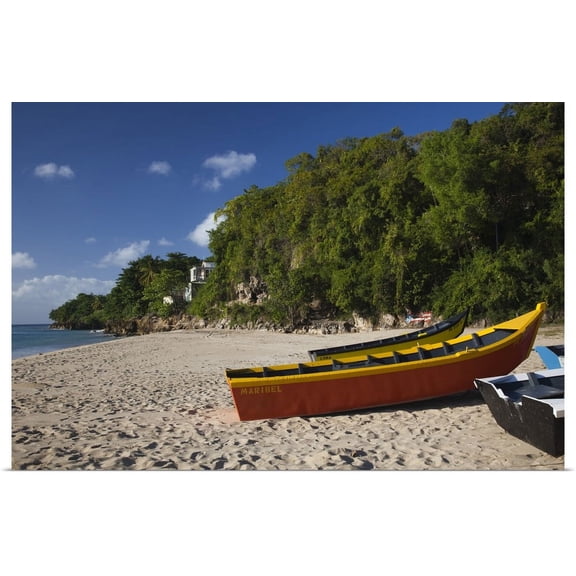 Great BIG Canvas | "Puerto Rico, West Coast, Aguadilla, Crashboat Beach, lifeboats" Art Print - 24x16