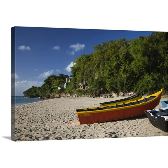 Great BIG Canvas | "Puerto Rico, West Coast, Aguadilla, Crashboat Beach, lifeboats" Canvas Wall Art - 30x20