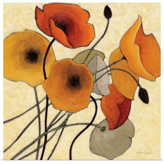 Great BIG Canvas | "Pumpkin Poppies II" Art Print - 20x20