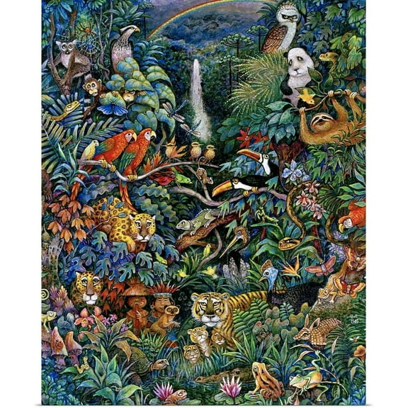 Great BIG Canvas | "Rainbow Rainforest" Art Print - 16x20