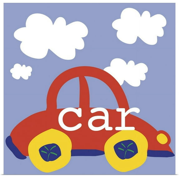 Great BIG Canvas | "Red Car" Art Print - 24x24