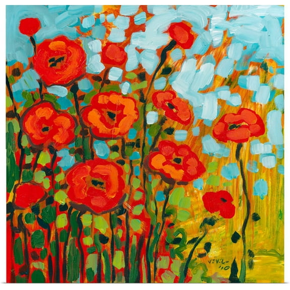 GBC | "Red Poppy Field" Art Print - 30x30