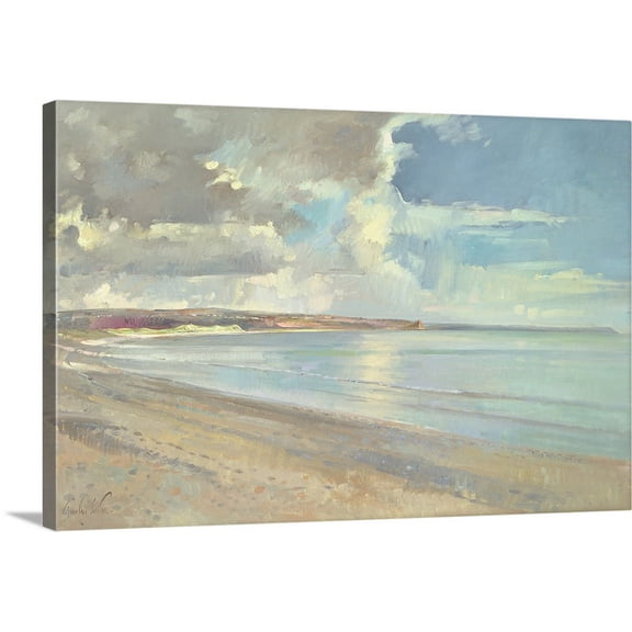 Great BIG Canvas | "Reflected Clouds, Oxwich Beach, 2001" Canvas Wall Art - 36x24