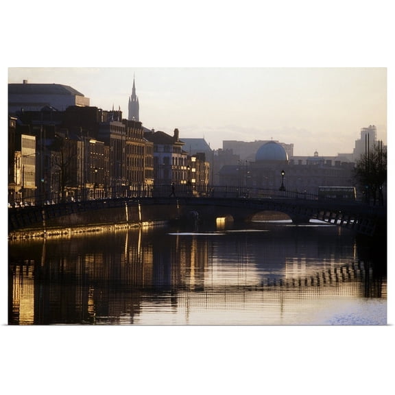 Great BIG Canvas | "River Liffey, Dublin, County Dublin, Ireland" Art Print - 36x24