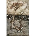 thumbnail image 1 of Great BIG Canvas | Rolled Arthur Rackham Poster Print entitled A Young Girl Riding a Sea Serpent, 1904, 1 of 4