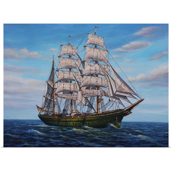 Great BIG Canvas | Rolled Bruce Dumas Poster Print entitled Clipper Ship