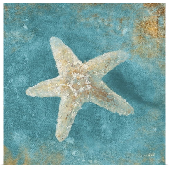 Great BIG Canvas | Rolled Danhui Nai Poster Print entitled Treasures from the Sea IV Aqua