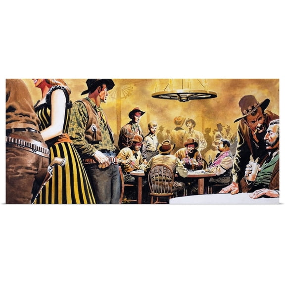 Great BIG Canvas | Rolled Don Lawrence Poster Print entitled Wild West Saloon
