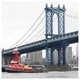 thumbnail image 1 of Great BIG Canvas | Rolled Erin Clark Poster Print entitled Manhattan Bridge with Tug Boat, 1 of 4