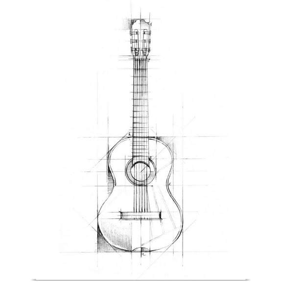 Great BIG Canvas | Rolled Ethan Harper Poster Print entitled Guitar Sketch