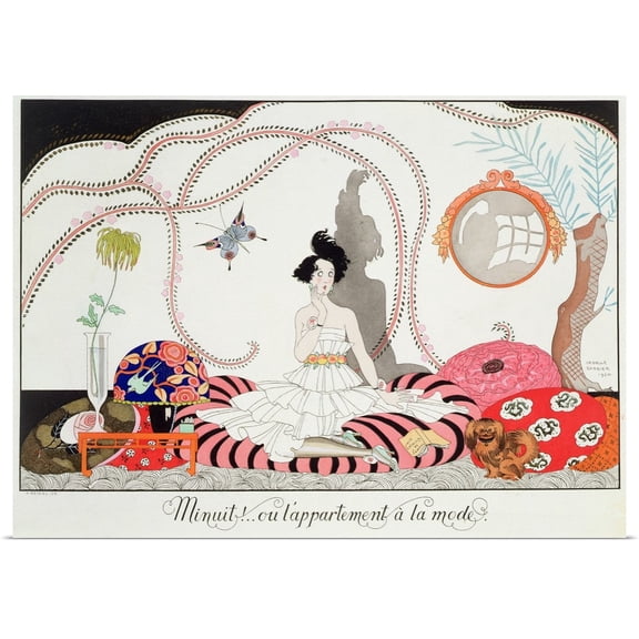 Great BIG Canvas | Rolled George Barbier Poster Print entitled Midnight! or The Fashionable Apartment, 1920