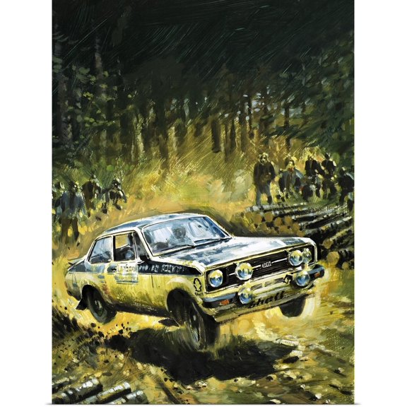 Great BIG Canvas | Rolled Graham Coton Poster Print entitled 70 Stages to Success, the Story of Britain's toughest motor rally, 1981