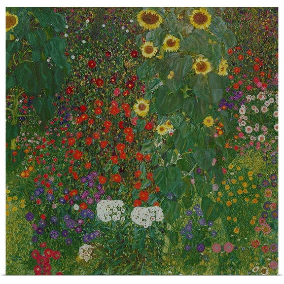 Great BIG Canvas | Rolled Gustav Klimt Poster Print entitled Farm Garden with Flowers (Brewery Garden at Litzlberg on the Attersee) c.1906