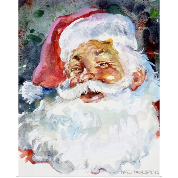 Great BIG Canvas | Rolled Hal Frenck Poster Print entitled Santa Face