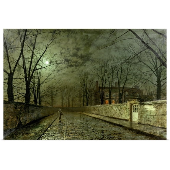 Great BIG Canvas | Rolled John (1836-1893) Grimshaw Poster Print entitled Silver Moonlight, 1880