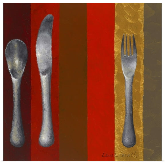 Great BIG Canvas | Rolled Lanie Loreth Poster Print entitled Bon Appetit Stripes II