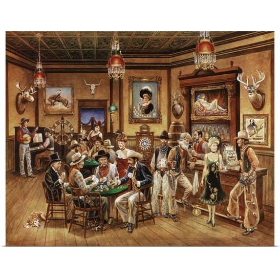 Great BIG Canvas | Rolled Lee Dubin Poster Print entitled Western Saloon