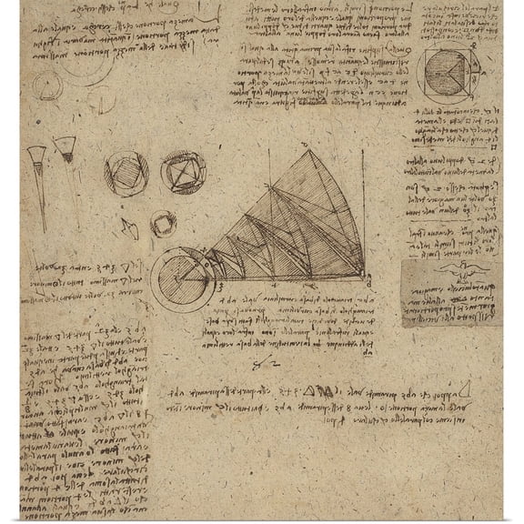 Great BIG Canvas | Rolled Leonardo da Vinci Poster Print entitled Alteration of annulus without changing its quantity, from Atlantic Codex