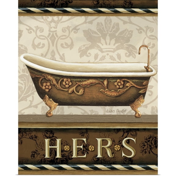 Great BIG Canvas | Rolled Lisa Audit Poster Print entitled Bourgoisie Bath II