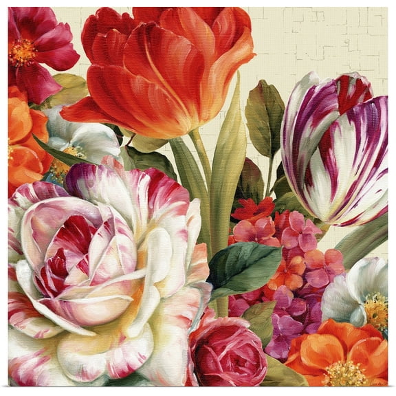 Great BIG Canvas | Rolled Lisa Audit Poster Print entitled Garden View Tossed - Florals