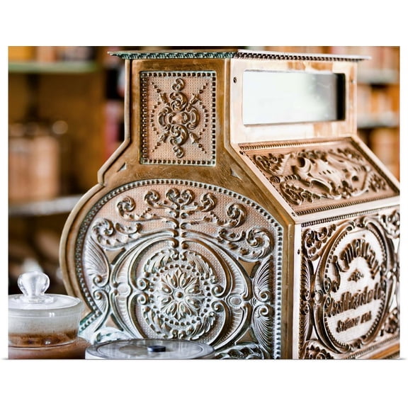 Great BIG Canvas | Rolled Lorna Rande Poster Print entitled Vintage cash register in Kilby General Store Museum, Harrison Mills, Canada