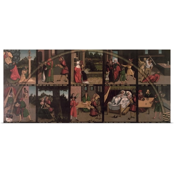 Great BIG Canvas | Rolled Lucas Cranach Poster Print entitled The Ten Commandments