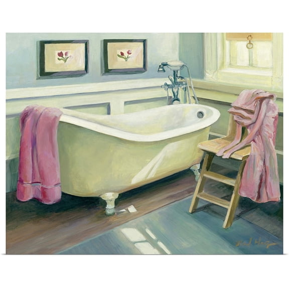 Great BIG Canvas | Rolled Marilyn Hageman Poster Print entitled Cottage Bathtub