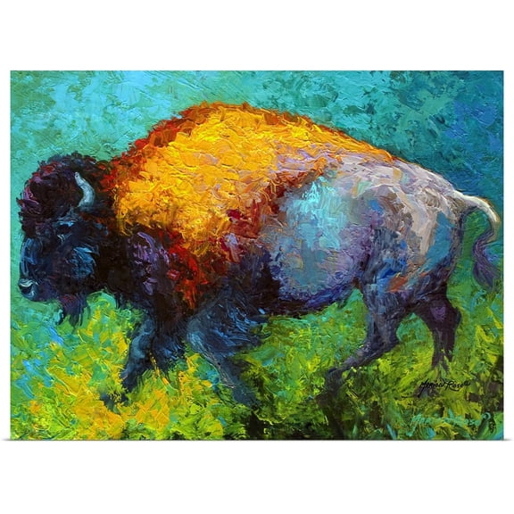 Great BIG Canvas | Rolled Marion Rose Poster Print entitled On The Run Bison