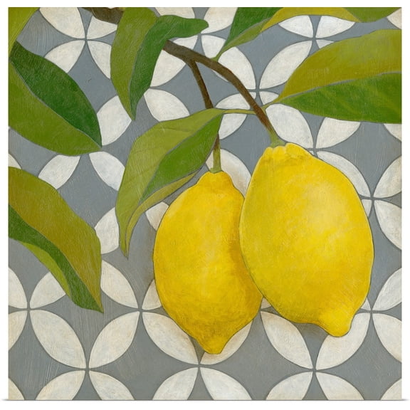 Great BIG Canvas | Rolled Megan Meagher Poster Print entitled Fruit and Pattern I