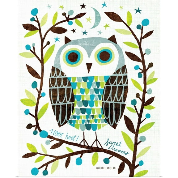 Great BIG Canvas | Rolled Michael Mullan Poster Print entitled Night Owl I