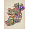 thumbnail image 1 of Great BIG Canvas | Rolled Michael Tompsett Poster Print entitled Irish Cities Text Map, Multicolor on Parchment, 1 of 4