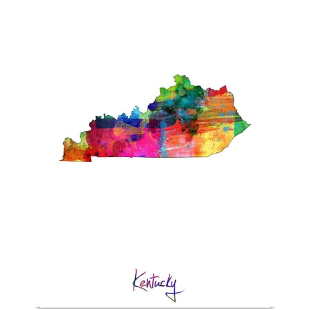 Great BIG Canvas | Rolled Michael Tompsett Poster Print entitled Kentucky Map