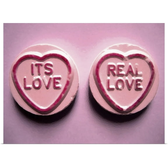 Great BIG Canvas | Rolled Michael Tompsett Poster Print entitled Love Hearts Sweets It's Love, Real Love