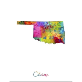 Great BIG Canvas | Rolled Michael Tompsett Poster Print entitled Oklahoma Map