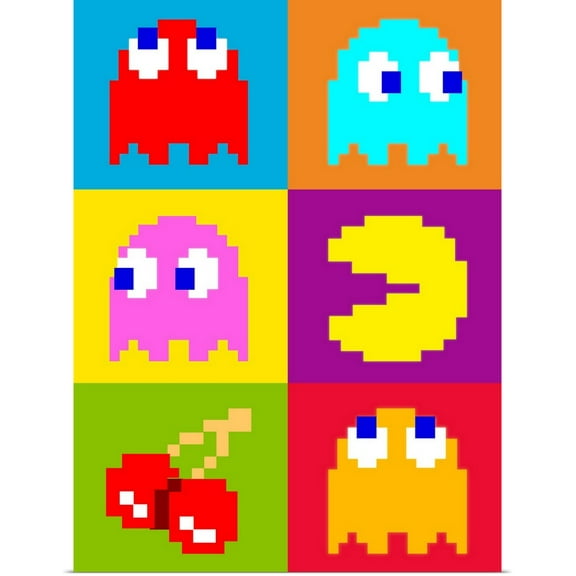 Great BIG Canvas | Rolled Michael Tompsett Poster Print entitled PacMan Squares