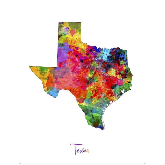 Great BIG Canvas | Rolled Michael Tompsett Poster Print entitled Texas Map