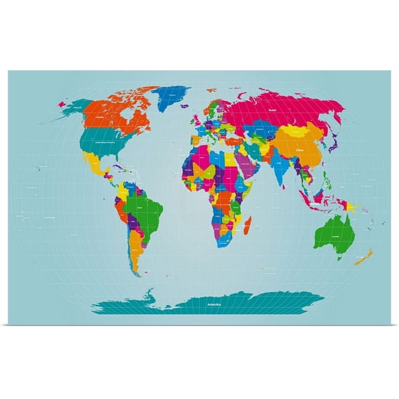 Great BIG Canvas | Rolled Michael Tompsett Poster Print entitled World Map