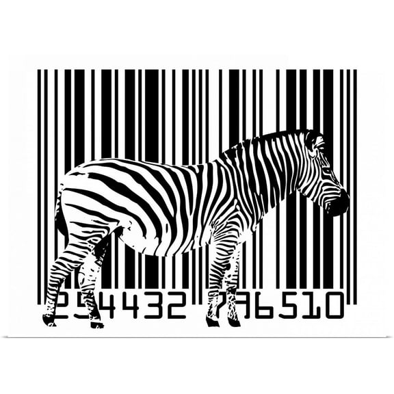 Great BIG Canvas | Rolled Michael Tompsett Poster Print entitled Zebra Barcode