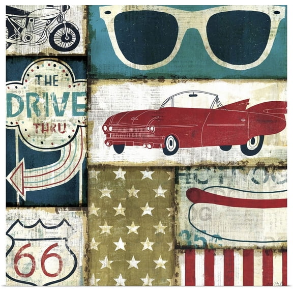 Great BIG Canvas | Rolled Mo Mullan Poster Print entitled American Pop II