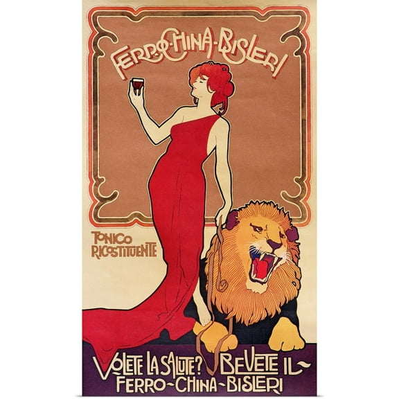 Great BIG Canvas | Rolled Poster Print entitled Bislieri Liqueur, 1904