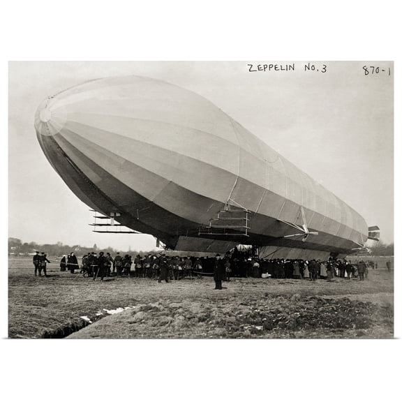 Great BIG Canvas | Rolled Print Collection Poster Print entitled Blimp, Zeppelin No. 3, on Ground