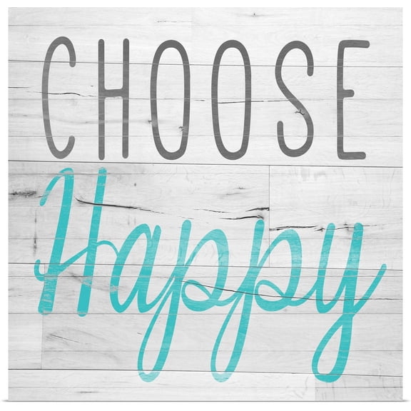 Great BIG Canvas | Rolled SD Graphics Studio Poster Print entitled Choose Happy Square
