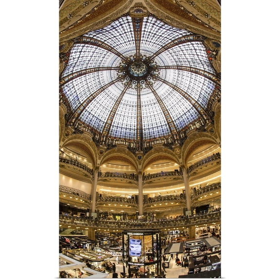 Great BIG Canvas | Rolled Scott Stulberg Poster Print entitled Inside Les Galeries Lafayette, Paris, France